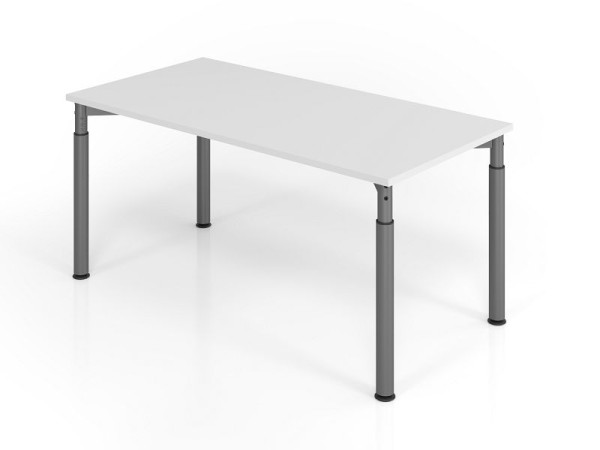Bureau Hammerbacher YS16, 160 x 80 cm, plateau : gris, épaisseur 25 mm, chant épais en ABS, forme rectangulaire, graphite, VYS16/5/G