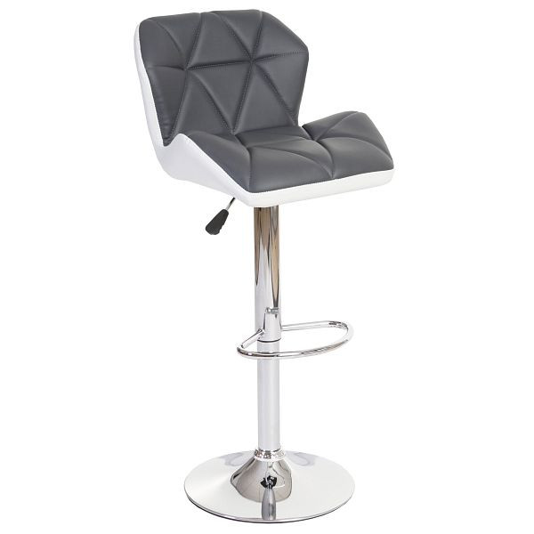 Mendler set de 2 tabourets de bar HWC-A92, tabouret de bar tabouret de bar, similicuir réglable en hauteur, gris, 49157