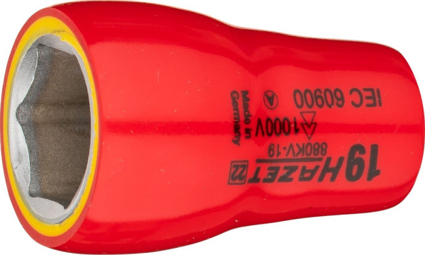 Douille Hazet, hexagonale, carré creux 10 mm (3/8"), 19 mm, type court, 880KV-19