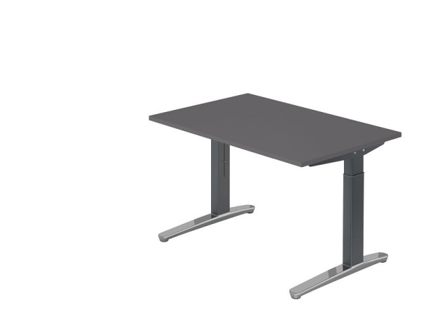 Bureau Hammerbacher pied C 120x80cm graphite/graphite (poli), forme rectangulaire, VXB12/G/GC