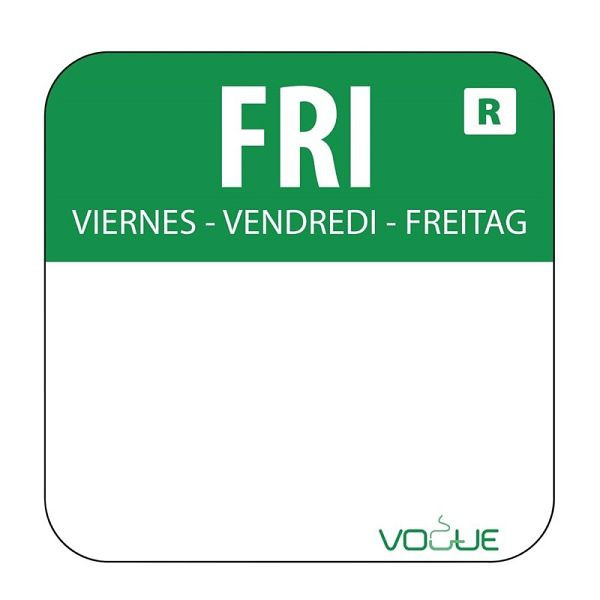 Étiquettes alimentaires Vogue Friday green, UE : 1000 pièces, L935