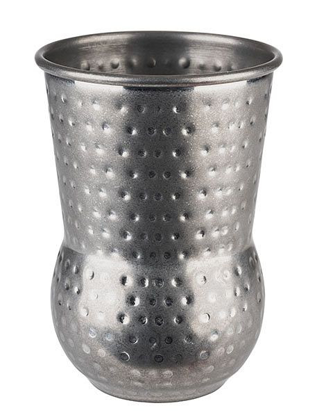 Mug APS -JULEP MUG-, Ø 8 cm, hauteur : 11,5 cm, acier inoxydable, aspect inox antique, surface martelée, 93338