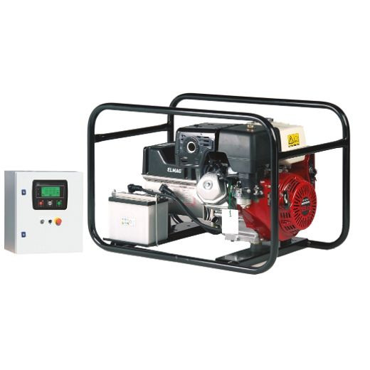 Ensemble complet d'alimentation de secours ELMAG SEB 7500WDE-ASS-DSE4520, générateur ESSENCE avec moteur HONDA GX390, 00490