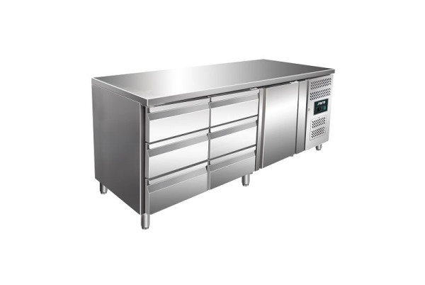 Table réfrigérante Saro avec 2 x 3 tiroirs modèle KYLJA 3150 TN, 323-10719