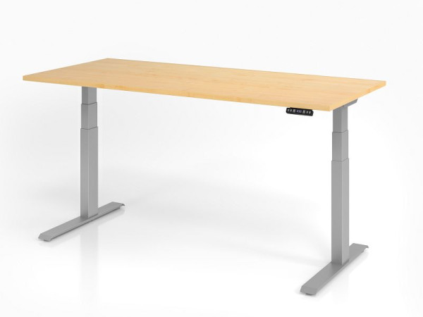 Bureau Hammerbacher XDKB19, 180 x 80 cm, plateau : érable, épaisseur 25 mm, chant épais en ABS, forme rectangulaire, VXDKB19/3/S