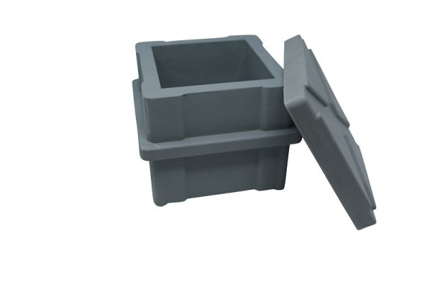 Moule cube d'échantillons FORM+TEST 150x150x150 mm, plastique gris, B1515