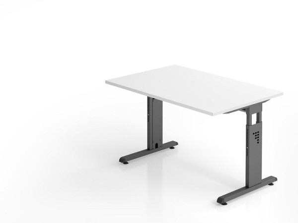 Bureau Hammerbacher OS12, 120 x 80 cm, plateau : blanc, épaisseur 25 mm, chant ABS 2 mm, forme rectangulaire, VOS12/W/G
