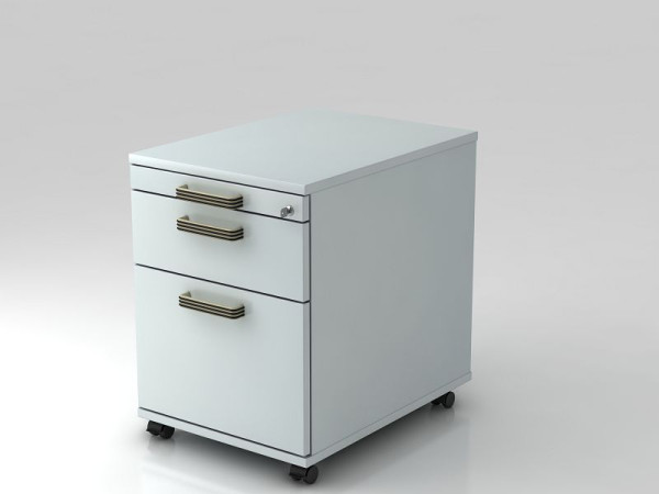 Conteneur roulant Hammerbacher 58cm, 1 tiroir, 1HR, poignée bande de verrouillage gris, 42,8x58x59 cm, 1/3/6 HE, VAC20/5/5/SG