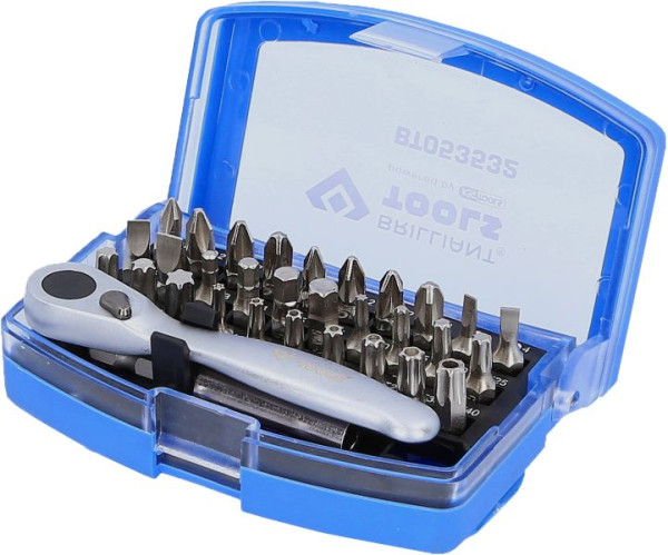 Jeu d'embouts Brilliant Tools avec cliquet à changement d'embout, 32 pièces, BT053532