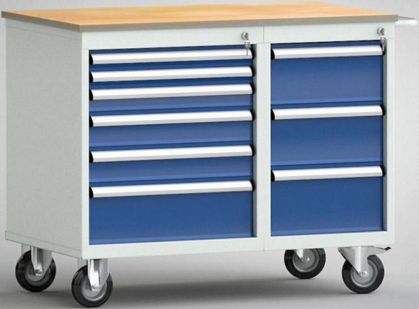 Etabli standard KLW, 1000 x 620 x 830 mm, avec plateau multiplex en hêtre, WS824N-1000M20-E1002