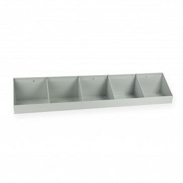 Bande de goulotte/boîte de goulotte ADB, adaptée à la perforation Euro (10x10mm / 38x38mm), dimensions : 1200mmx160mmx50mm / 7 compartiments, 40796