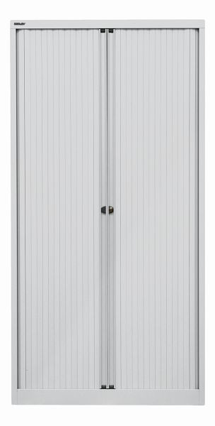 Armoire à volet roulant Bisley EuroTambour, 4 étagères, 5 OH, volet roulant gris clair, corps gris clair, ET410194SLG645