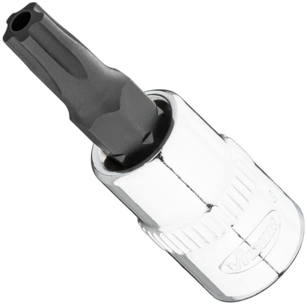 Embout de tournevis VIGOR T-Plus, carré 6,3 mm (1/4 pouce), profil interne 5 étoiles avec tenon, T27+H, V7037-IPR27