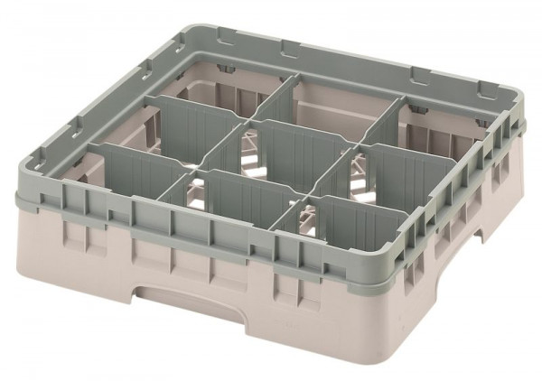 Panier de lavage Cambro 9 compartiments Camrack® 9 cm beige, lot de 5, 9S318184