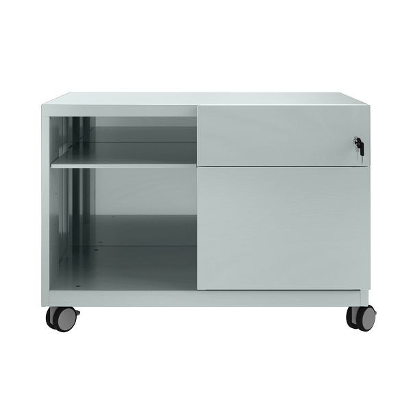 Conteneur roulant Bisley Note Caddy tiroirs droite, L 800 mm, argent, CADM08RH355