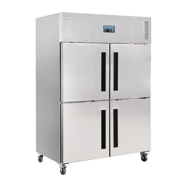 Réfrigérateur Polar inox avec portes fendues 1200L, CW195