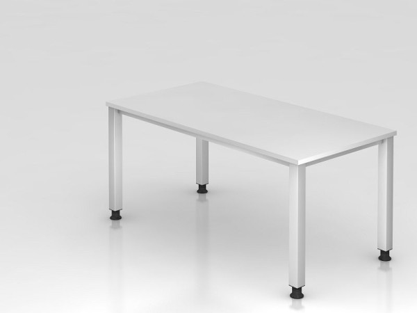 Bureau Hammerbacher 4 pieds carré 160x80cm blanc, forme rectangulaire, VQS16/W/S