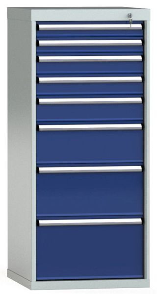 Armoire à tiroirs KLW 1325 x 572 x 605 mm H x L x P, dimensions d'installation : 1225 mm, division : 27x27 unités, SEA1325-08EP-001