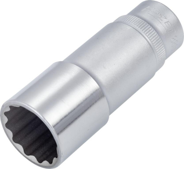 Douille Hazet, Bi-Hex, carré creux 10 mm (3/8"), 19 mm, type long avec moletage, 880TZ-19