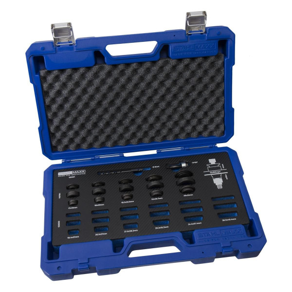 Stahlmaxx jeu d'outils de poinçonnage pour PDC, 17 - 32 mm dans insert en mousse, XXL-120591-1