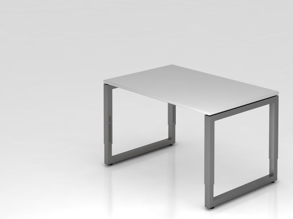 Bureau Hammerbacher O-foot carré 120x80cm gris/graphite, forme rectangulaire avec plateau flottant, VRS12/5/G