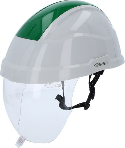 Casque de sécurité de travail KS Tools avec protection du visage, vert, 117.0139