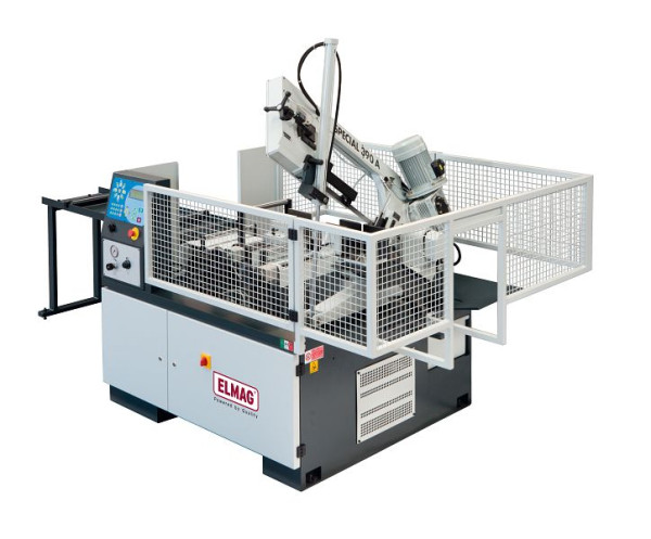 Machine à scie à ruban pour métaux ELMAG MACC, modèle SPECIAL 391 A CNC (standard avec convoyeur à rouleaux d'entrée de 1,5 m), 78536