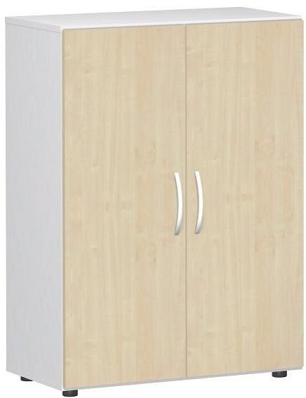 armoire à double porte geramöbel avec pieds, amortisseur de porte inclus, non verrouillable, 800x420x1104, érable/blanc, S-383102-AW