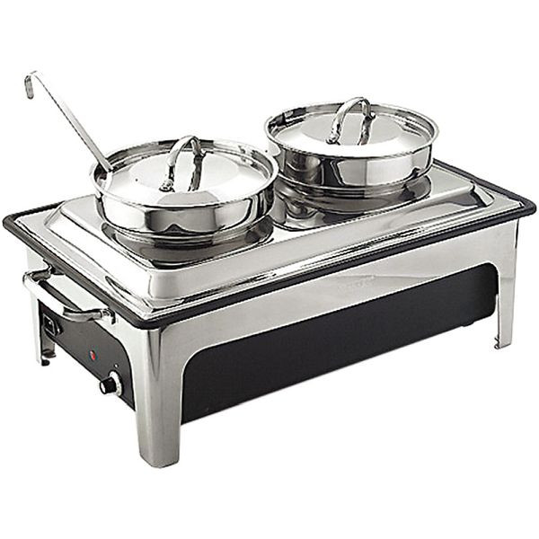 Sunnex Soup Station électrique Pot en plastique 2 x 4 litres avec deux louches à soupe BB0404240
