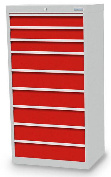 Armoire à tiroirs Bedrunka+Hirth, profondeur 500 mm, R 24-16, 680 x 500 x 1039 mm, 8 x tiroirs (3x 100 VA, 6x 150 VA), capacité de charge 50 kg, 613 360