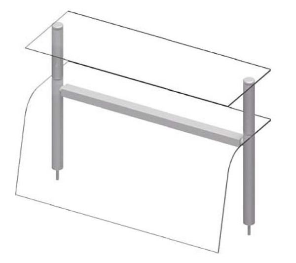 Étagère en verre double Stalgast avec pare-haleine, lampe chauffante et éclairage 790x455x700 mm pour systèmes de service alimentaire, ZS07112