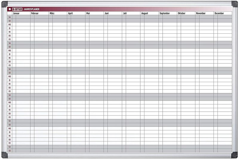 Agenda annuel magnétique Bi-Office Maya avec cadre en aluminium 90x60cm, GA03141170