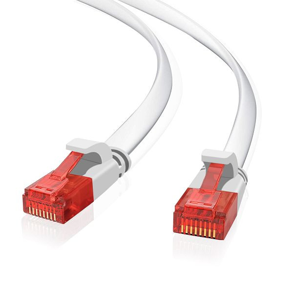 Helos câble patch ultra fin U/UTP Cat 6 blanc 10,0m, 263023