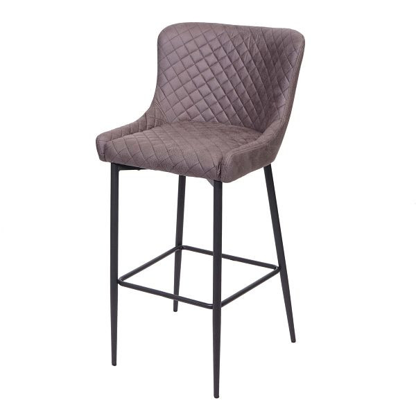 Tabouret de bar Mendler HWC-H79, tabouret de comptoir de tabouret de bar, repose-pieds en métal vintage, tissu/textile gris foncé, 74063
