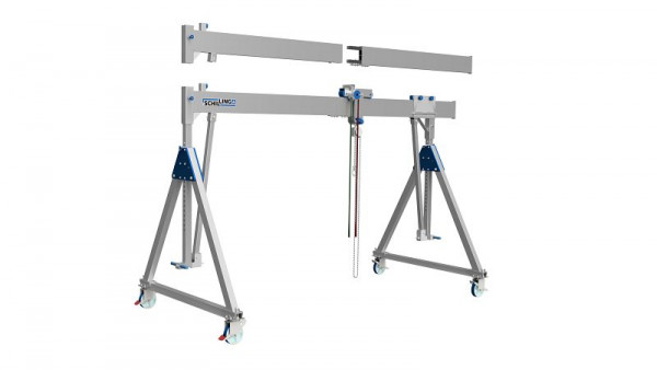 Portique aluminium SCHILLING, mobile sous charge, pliable, divisible poutre 4 m, moyenne, capacité de charge 1000 kg, 1481040-4