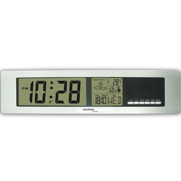 Station météo Technoline, horloge à quartz, dimensions : 437 x 96 x 28 mm, WS 9123