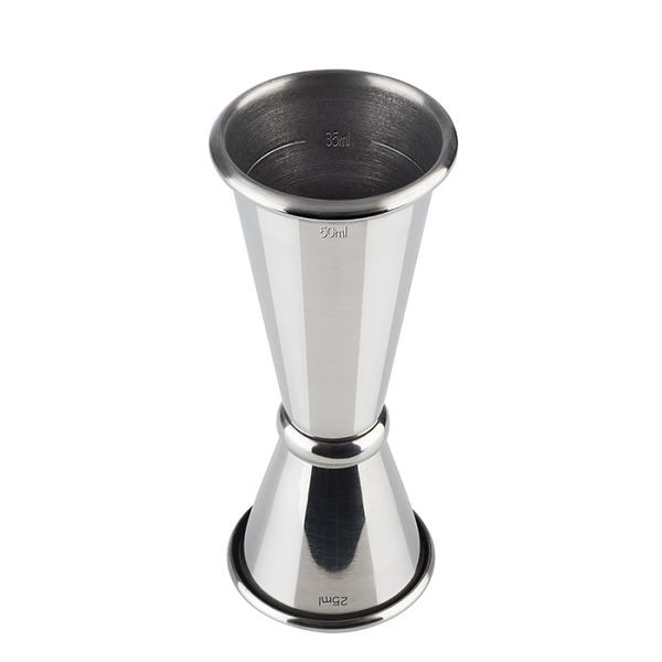 Doseur APS, Ø 4 cm, hauteur : 11 cm, inox, volume : 2,5 / 5 cl, avec ligne de remplissage 3,5 cl / 1,5 cl, 93164