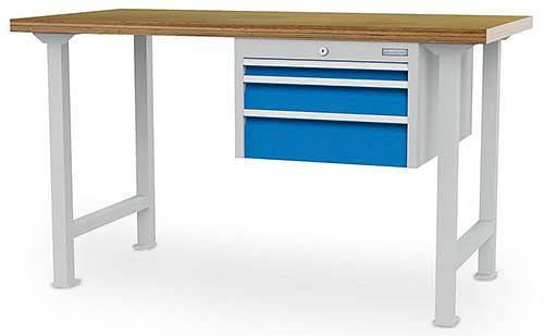 Établi en rangée Bedrunka+Hirth R 18-24, 1x 50VA, 1x100VA, 1x150 VA, tiroir à extension totale 100%, 2000 x 750 x 859 mm, 03.20.535.2V