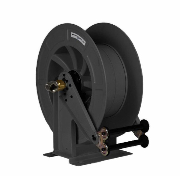 Enrouleur de tuyau Ebinger OSK 610, châssis et axe peints en acier, tambour ABS, sans tuyau, 3.610.150