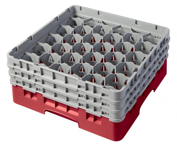 Panier de lavage Cambro 30 compartiments Camrack® 17,4 cm rouge, lot de 3, 30S638163