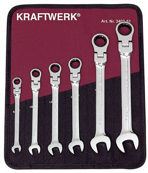 Jeu de 6 clés mixtes à cliquet Kraftwerk de 8 à 19 mm, 3403-51