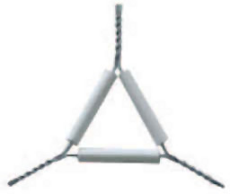 Triangle en fil JUCHHEIM, tube d'argile longueur 50 mm, acier galvanisé, 00560