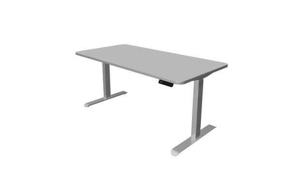 Table assis/debout Kerkmann, Move 3 Premium, L 1600 x P 800 mm, réglable en hauteur électriquement de 720 à 1210 mm, gris clair, 10331211