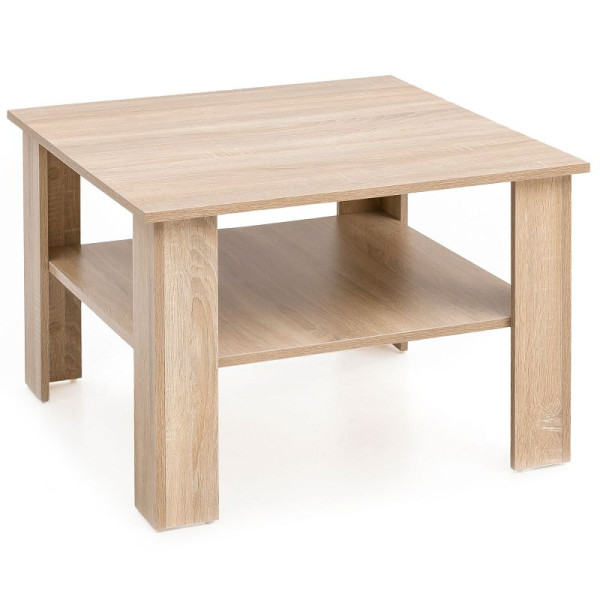 Table basse Wohnling chêne Sonoma 60x42x60 cm design avec étagère, WL5.833