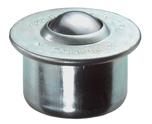 Rouleau à billes BS, capacité de charge 450 kg, dw 45 mm, boîtier en acier, billes en acier, toutes les pièces sont galvanisées et billes en acier inoxydable, E33.045