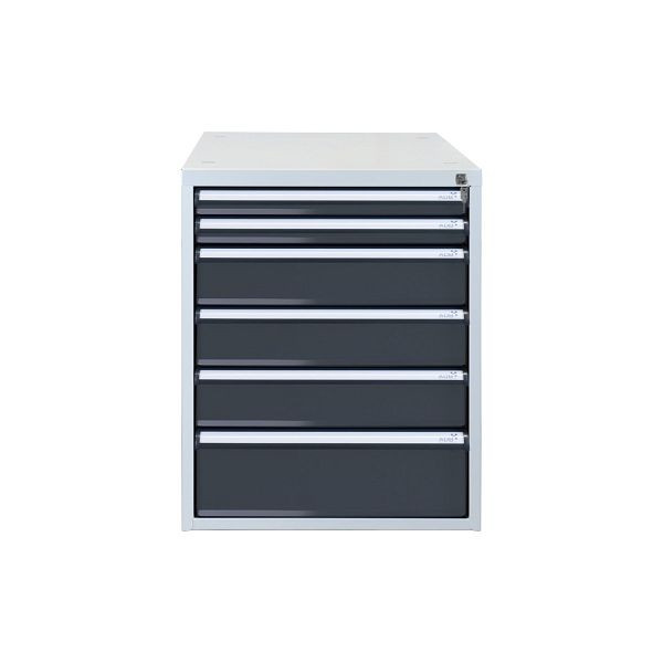 Caisson à tiroirs ADB avec six tiroirs, dimensions extérieures du corps : HxLxP : 650mm x 535mm x 700mm, corps : gris anthracite, 51526