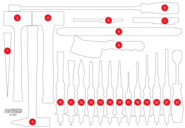 KS Tools Insert en mousse vide pour 811.0022, 811.0022-97