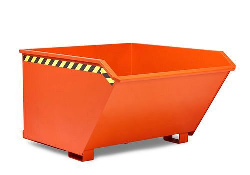 Benne basculante en acier DENIOS, volume 1250 litres, orange, 269-853