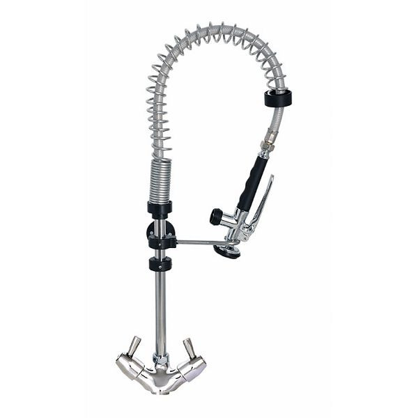 Douchette de prélavage monobloc Gastro-Inox avec leviers rotatifs, 700mm, Haute Performance, 402.101