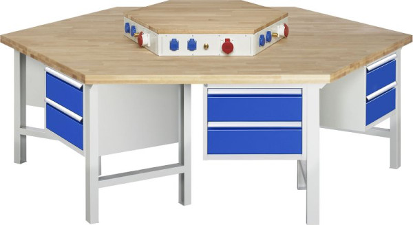 Etabli de groupe RAU 425 - fixation énergétique, L2700xP2340xH850mm, extension partielle 6x 2 tiroirs, 03-425-135B5S-EA1.11